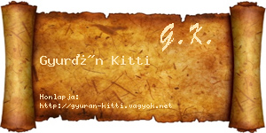 Gyurán Kitti névjegykártya